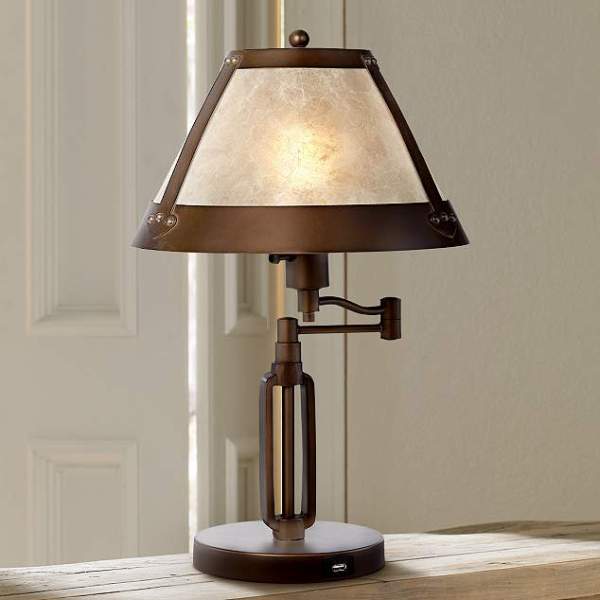 Samuel Swing Arm Mica Shade Desk Lamp